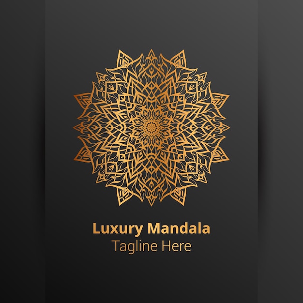 Logo de mandala ornemental de luxe, style arabesque.