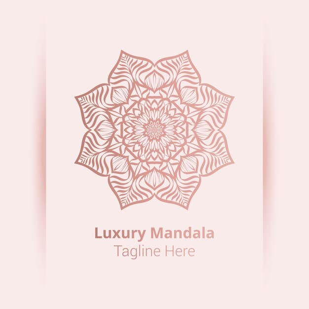 Vecteur logo de mandala ornemental de luxe, style arabesque.