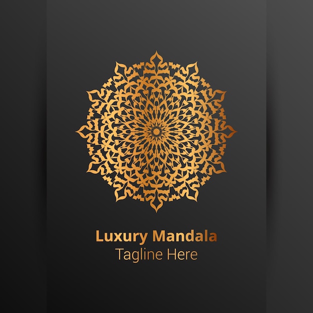 Vecteur logo de mandala ornemental de luxe, style arabesque.