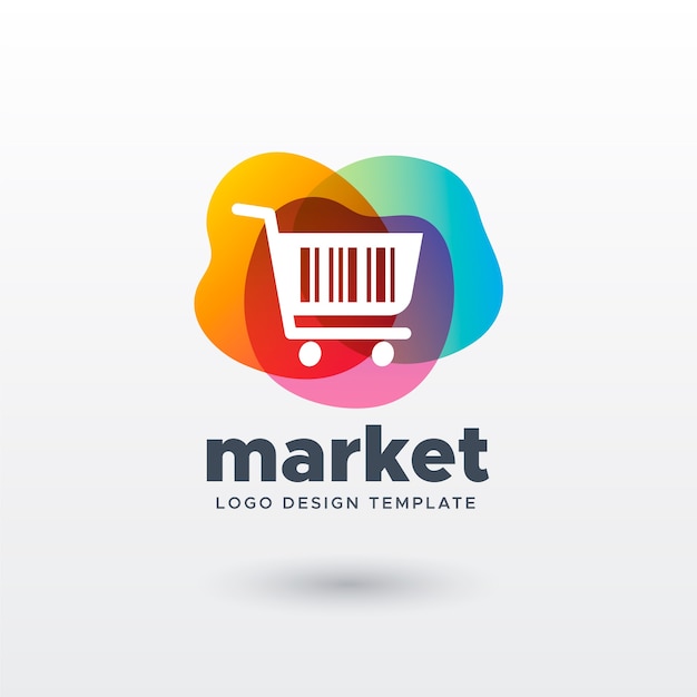 Vecteur logo de marché coloré avec dégradé