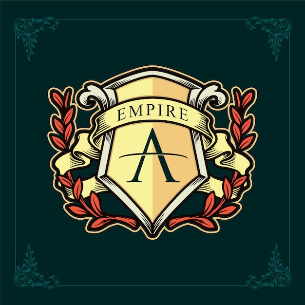 Vecteur logo de la marque empire du royaume et du ruban