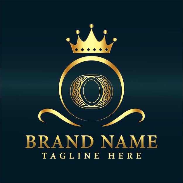 Logo de la marque de luxe avec la lettre O et la couronne