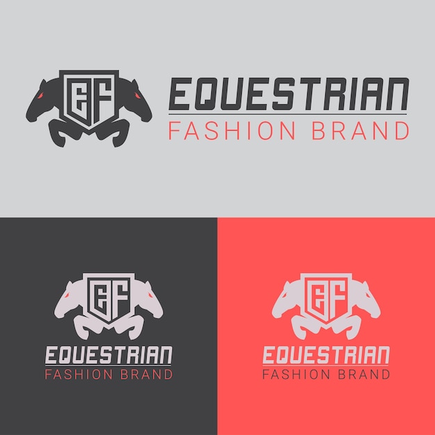 logo de marque de mode équestre logo ef logo e logo f