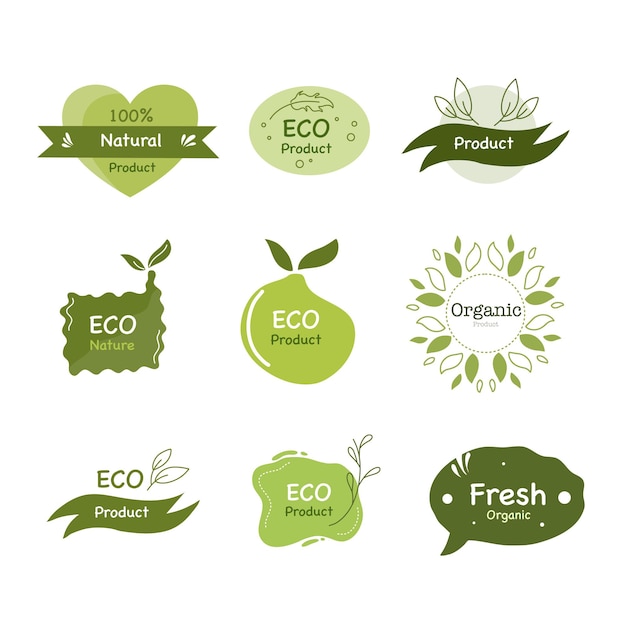 logo de marque de timbre de produit écologique naturel pour la nature et le logo de marque de produit sain