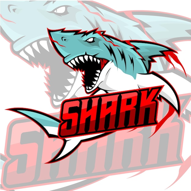 Vecteur logo de mascot de requin pour le vecteur d'illustration de l'équipe esport