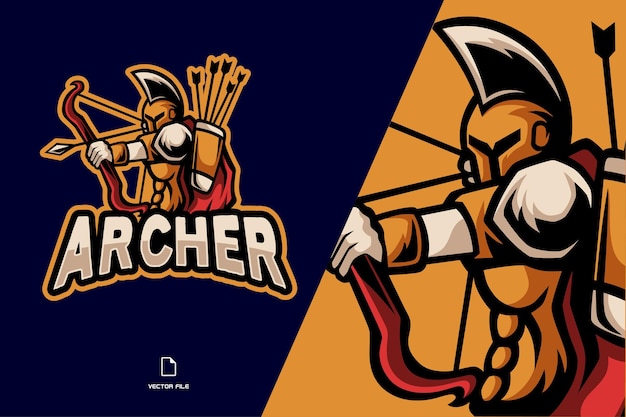 Logo De La Mascotte De L'archer Spartiate Pour L'équipe De Jeu