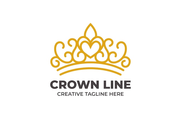 Logo de mascotte de bijoux de couronne d'or