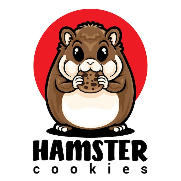 Vecteur logo de mascotte de biscuit de hamster