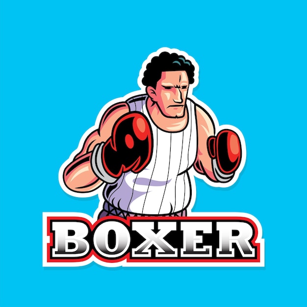Logo De Mascotte De Boxeur