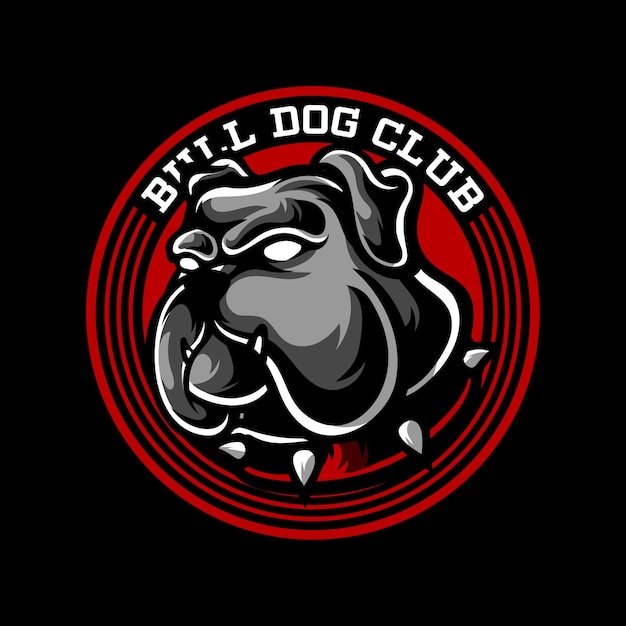 Vecteur logo de mascotte bull dog club