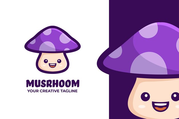 Logo De Mascotte De Champignon Mignon