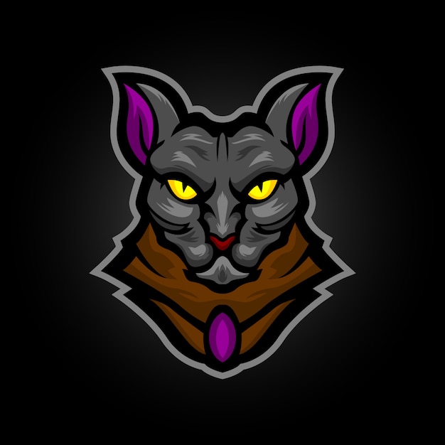 Logo De Mascotte De Chat Sphynx