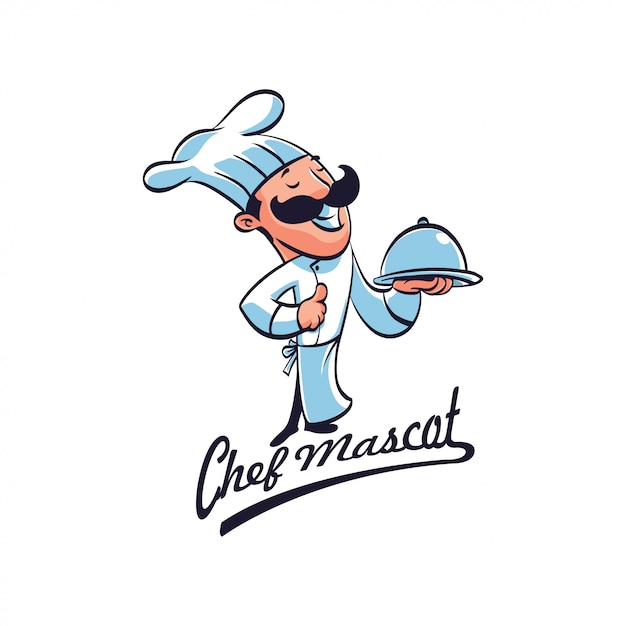 Logo de mascotte de chef