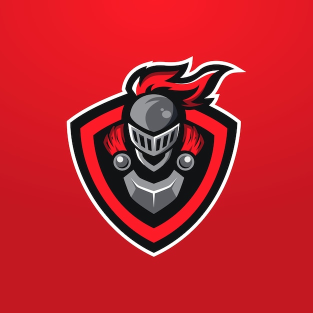 Logo De Mascotte De Chevalier Rouge