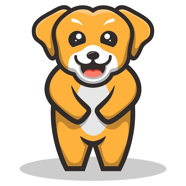 Logo De Mascotte De Chiot Mignon Debout