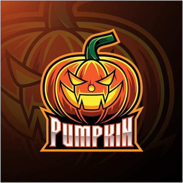 Logo Mascotte Citrouille D'halloween