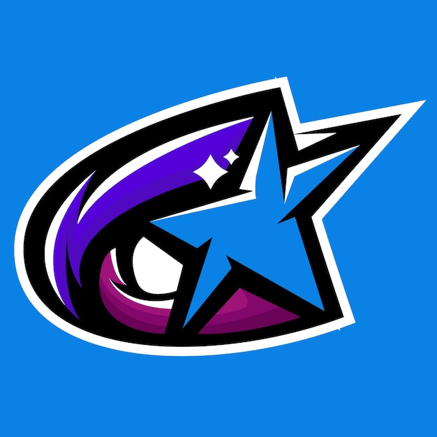 Vecteur logo de mascotte de comète de galaxie d'étoile