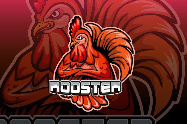 Logo de mascotte de coq