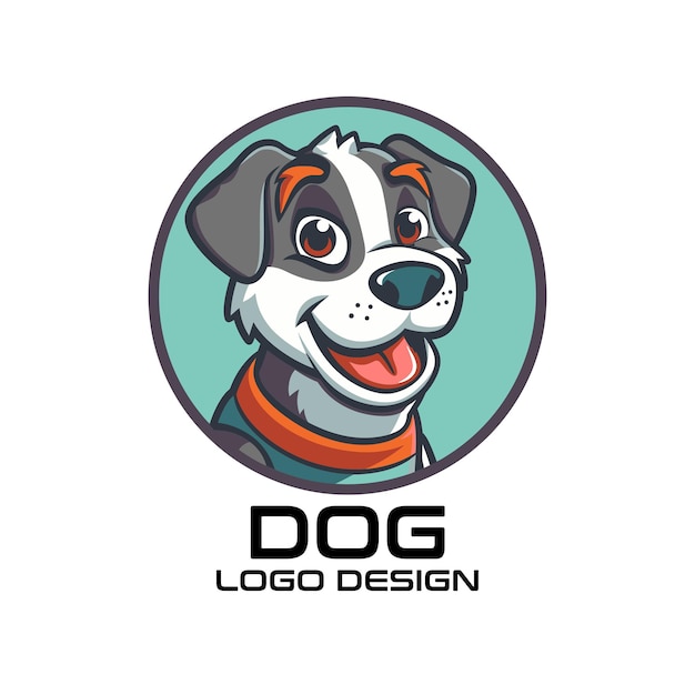 Le logo de la mascotte de dessin animé du chien