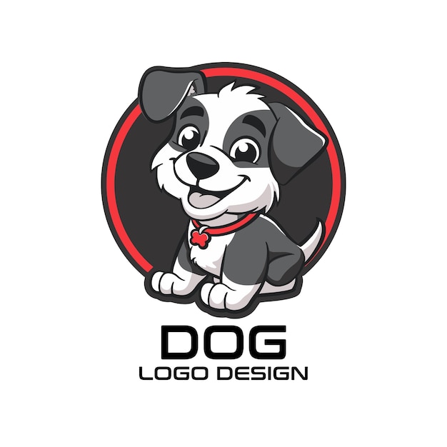 Le logo de la mascotte de dessin animé du chien