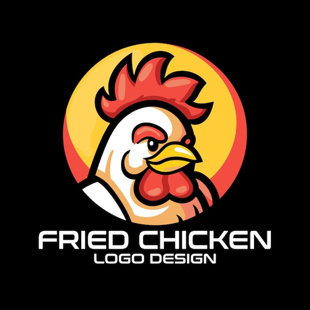 Le logo de la mascotte de dessin animé du poulet frit