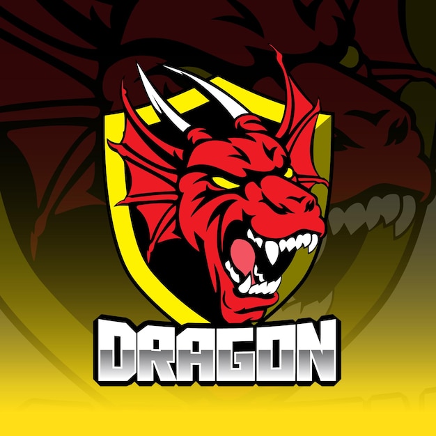 Logo De Mascotte De Dragon Moderne