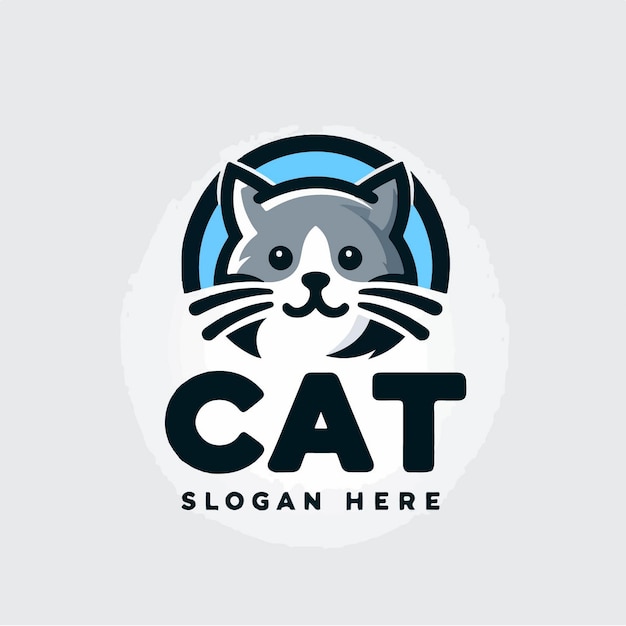 Logo de la mascotte du chat vecteur du chat