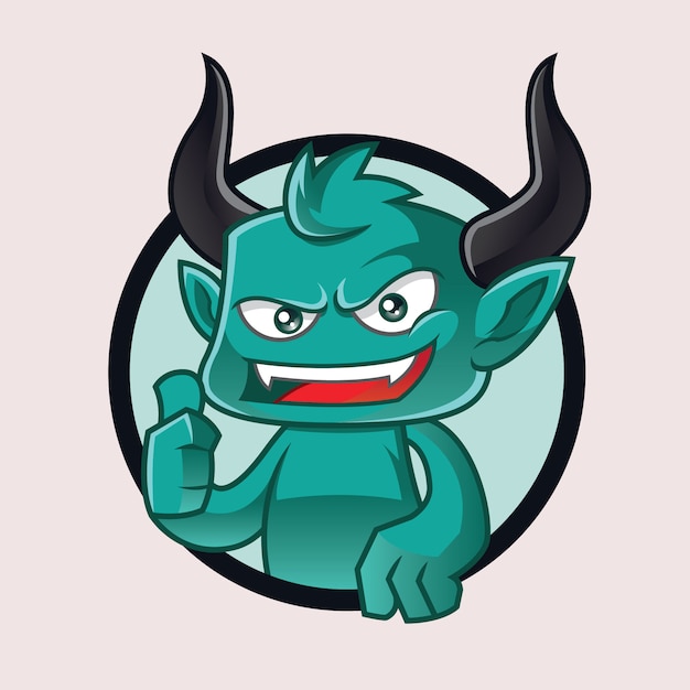 Vecteur logo de la mascotte du diable