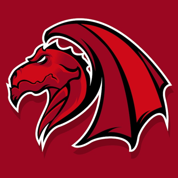 Logo De La Mascotte Du Dragon Rouge