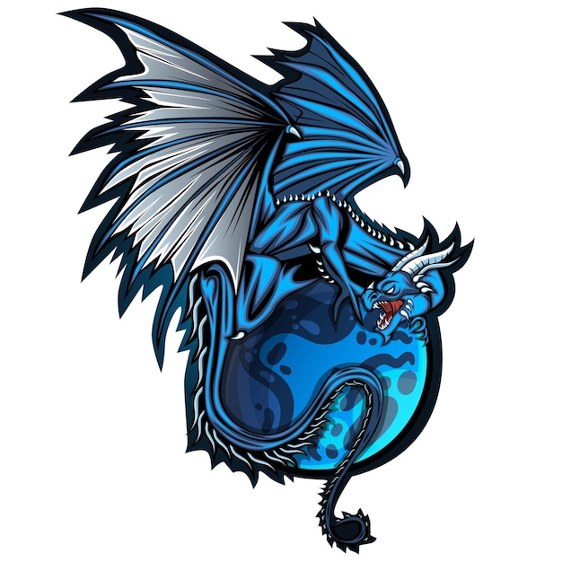 Logo de la mascotte du jeu Dragon Esport et design du personnage