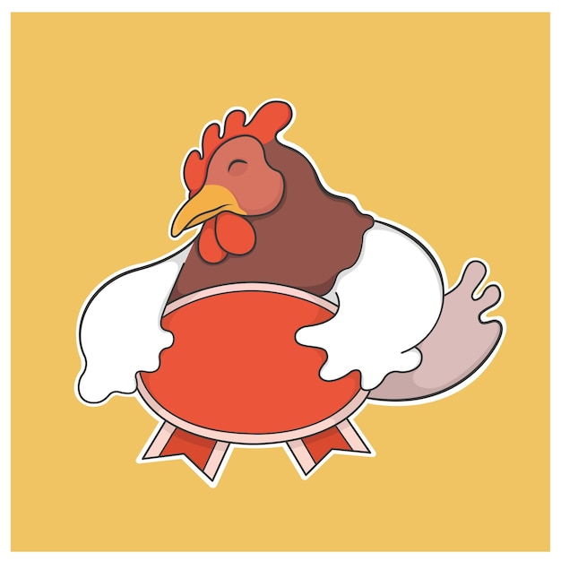 Vecteur le logo de la mascotte du poulet rôti, la bannière vectorielle png