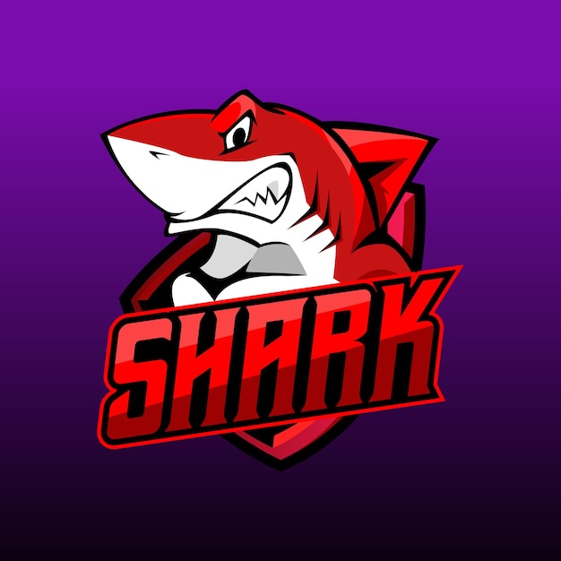 Vecteur le logo de la mascotte du requin pour l'équipe de sport