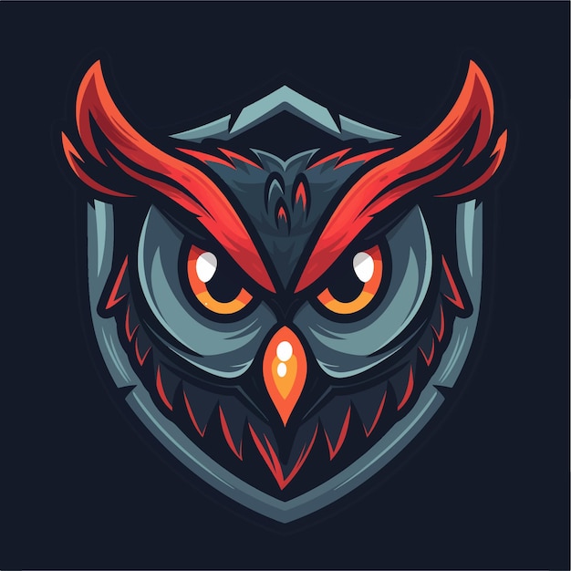 Logo de la mascotte du vecteur du hibou