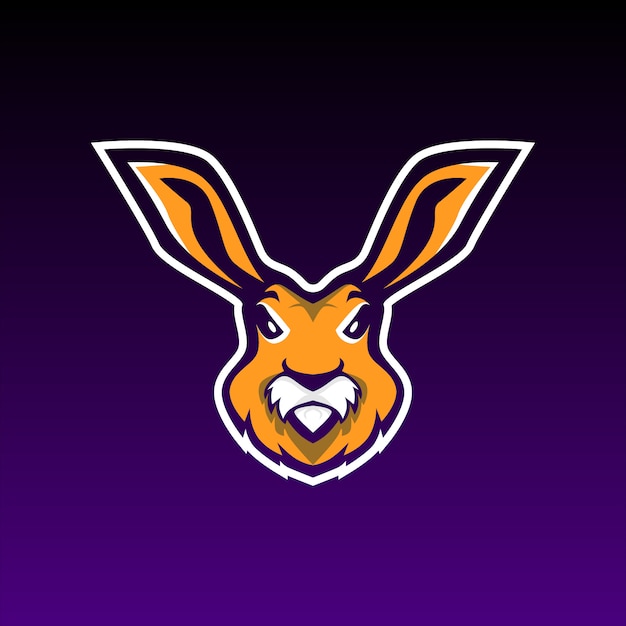 Vecteur logo mascotte e sports de lapin