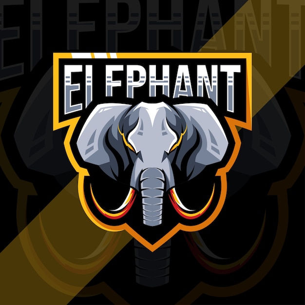 Logo De Mascotte D'éléphant De Tête