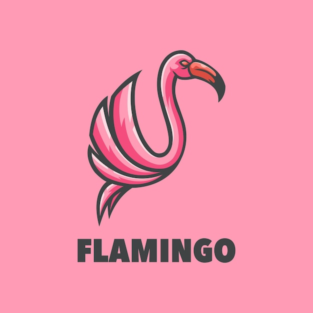 Logo De Mascotte Flamingo Pour Les Jeux D'esport Ou Les Emblèmes