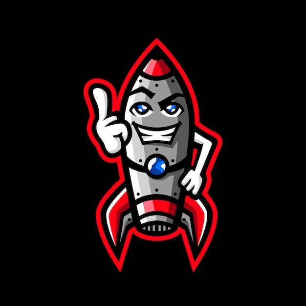 Vecteur logo de la mascotte de fusée