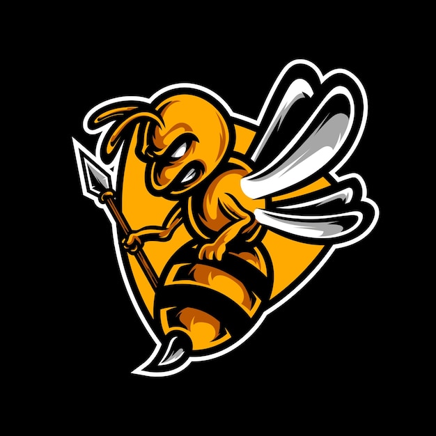 Logo De Mascotte De Guerrier D'abeille