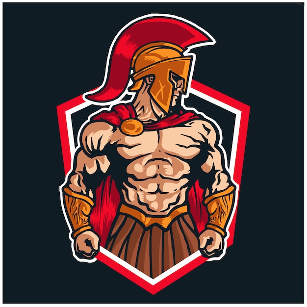 Vecteur logo de mascotte de guerrier spartiate