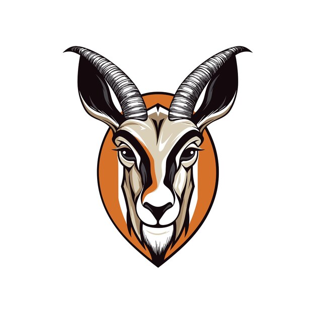 Vecteur un logo de mascotte haut de gamme de gemsbok sur fond blanc