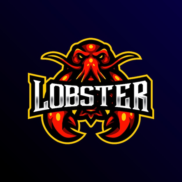 Logo De Mascotte De Homard Illustration De Jeu Esport