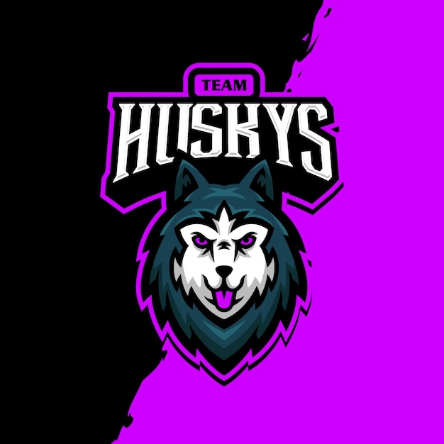 Vecteur logo de la mascotte husky