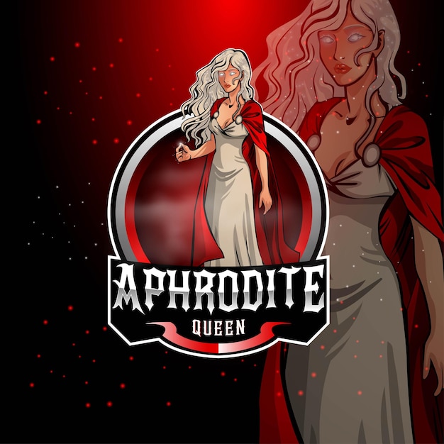 Logo de la mascotte de jeu Aphrodite Esport et design du personnage