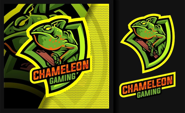 Logo de mascotte de jeu caméléon