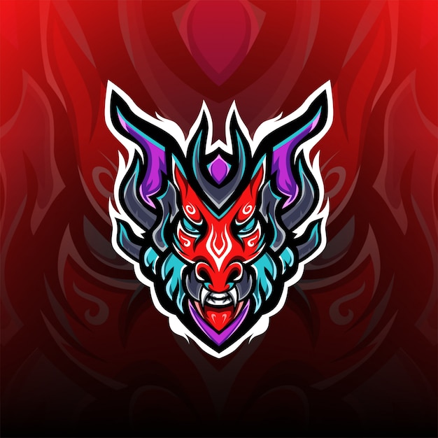 Logo De La Mascotte De Jeu Red Dragon Monsters