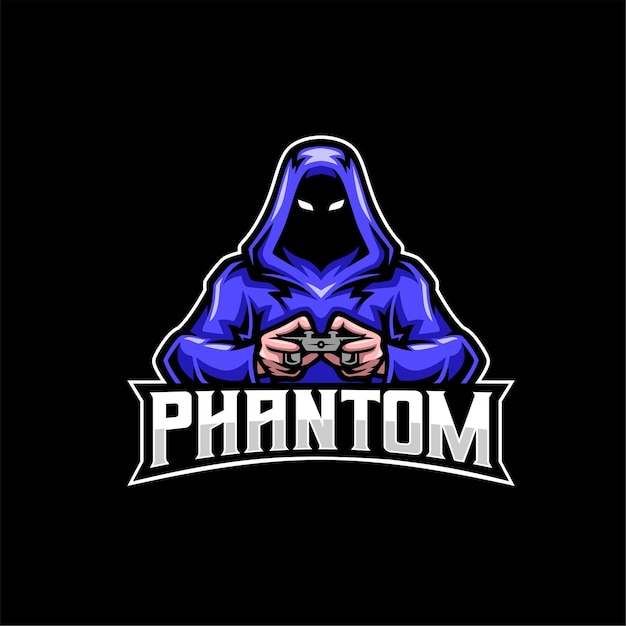 Logo de mascotte de joueur fantôme