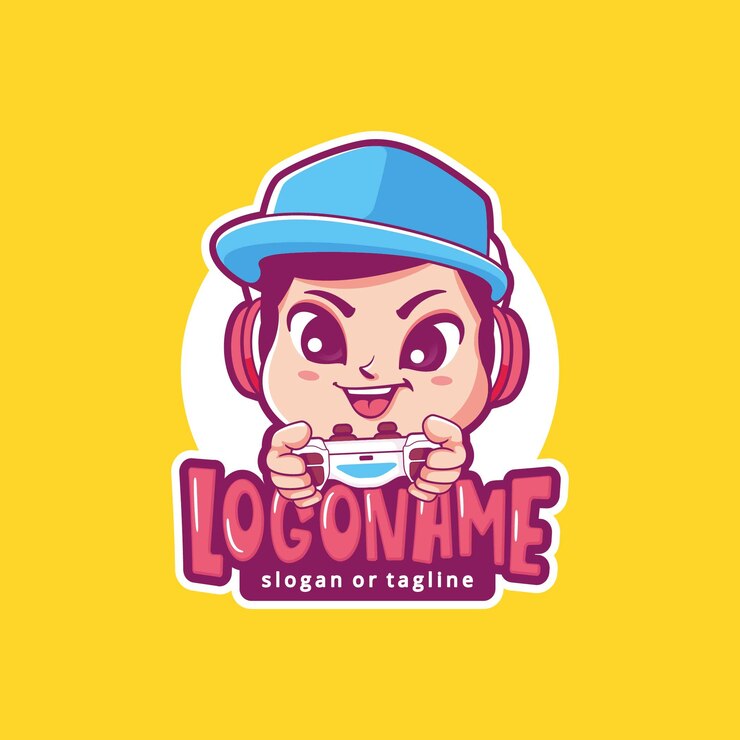 Vecteur logo de mascotte de joueur masculin