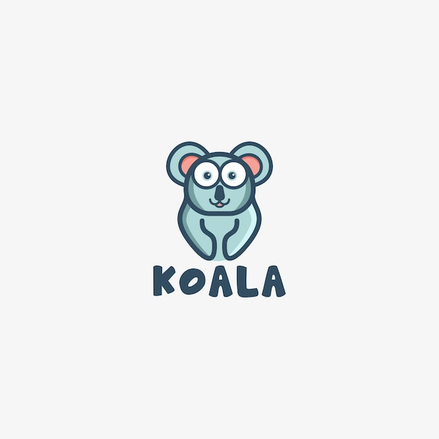 Vecteur logo mascotte koala simple