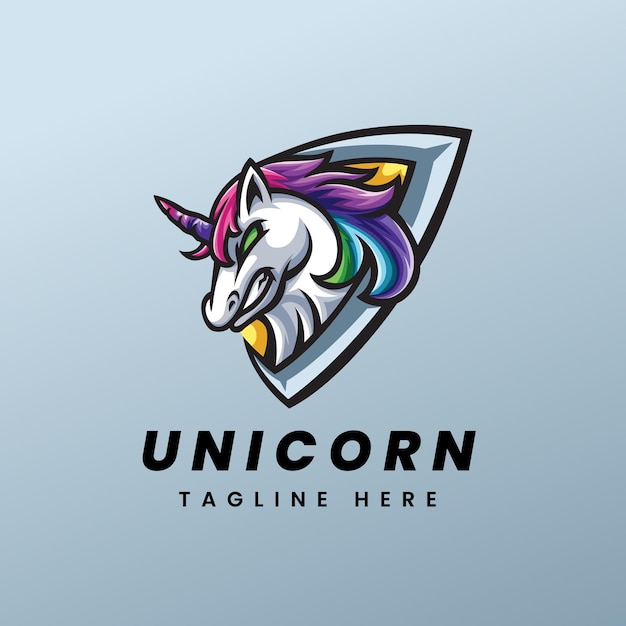 Vecteur le logo de la mascotte de la licorne