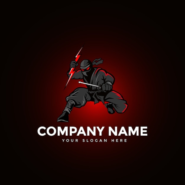 Logo De Mascotte Lightning Ninja